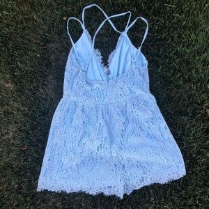 Pale Blue Lace Romper